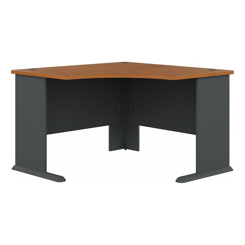 Series A 48W Corner Desk in Natural Cherry and Slate - Engineered Wood