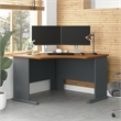 Series A 48W Corner Desk in Natural Cherry and Slate - Engineered Wood