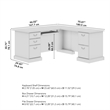 Arlington L Shaped Desk with Drawers and Keyboard Tray in Harvest Cherry