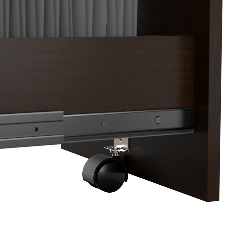 Office in an Hour 3 Drawer Mobile File Cabinet in Mocha Cherry - Engineered Wood
