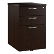 Office in an Hour 3 Drawer Mobile File Cabinet in Mocha Cherry - Engineered Wood