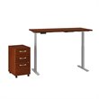 Move 60 Series 60W x 30D Adjustable Desk Set in Hansen Cherry - Engineered Wood