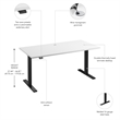 Move 60 Series 60W Adjustable Standing Desk in White - Engineered Wood