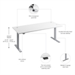 Move 60 Series 72W Adjustable Standing Desk in White - Engineered Wood