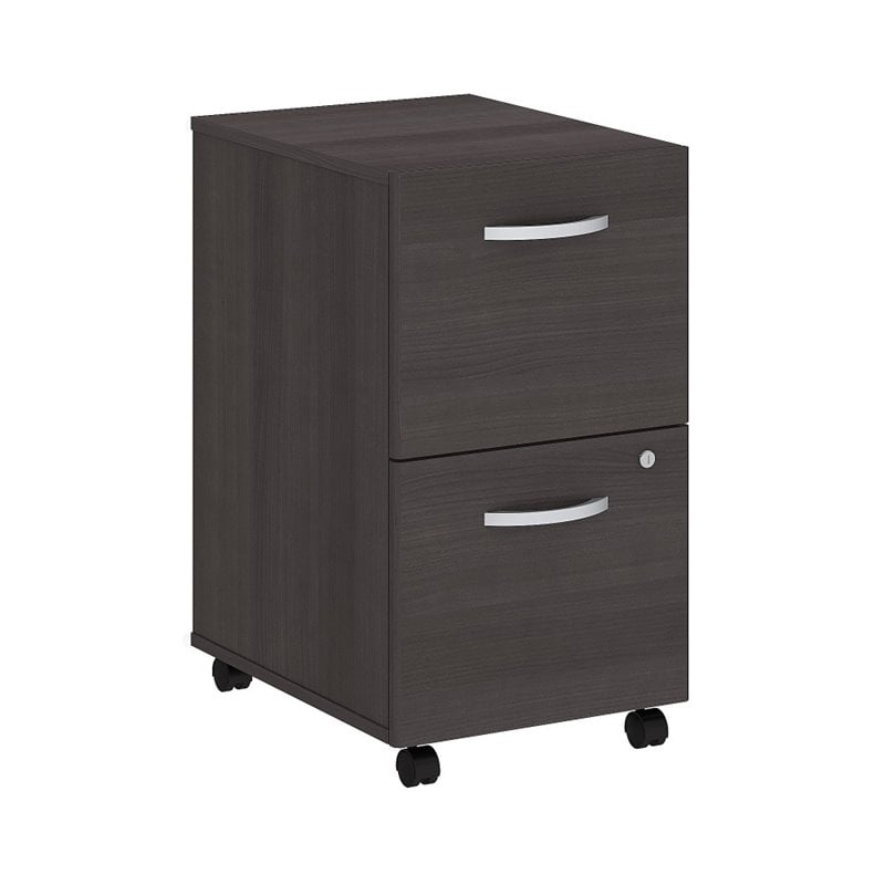 Studio C 2 Drawer Mobile File Cabinet in Storm Gray - Engineered Wood