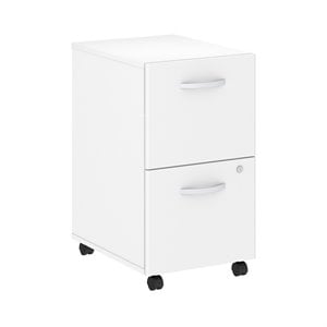 Studio C 2 Drawer Mobile File Cabinet in White - Engineered Wood