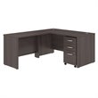 Studio C 60W L Shaped Desk with Drawers in Storm Gray - Engineered Wood