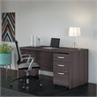 Studio C 60W Office Desk with File Cabinet in Storm Gray - Engineered Wood
