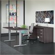 Studio C 60W Power Standing Desk 3 Pc. Office Suite in Gray - Engineered Wood