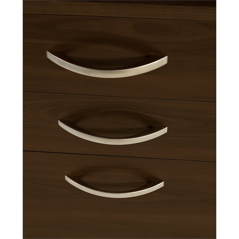 BBF Series C Engineered Wood Computer Desk with Mobile Pedestal in Mocha Cherry