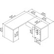 Echo L Shaped Desk with Mobile File Cabinet in Pure White - Engineered Wood