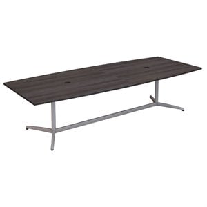 Bush Business Furniture 120W Boat Shaped Conference Table in Gray