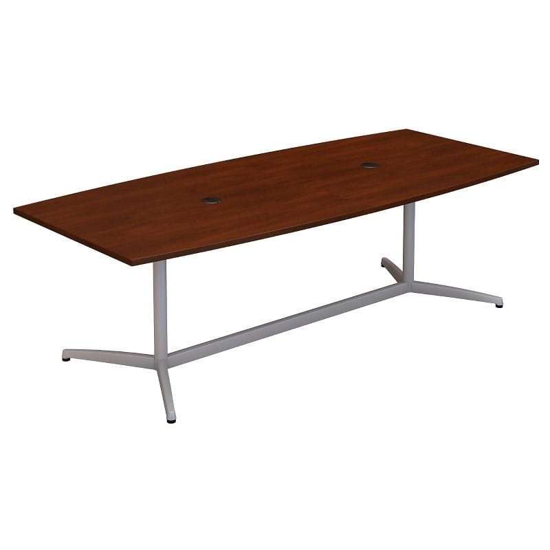Bush Business Furniture 96W Boat Shaped Conference Table in Cherry