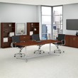 Bush Business Furniture 96W Boat Shaped Conference Table in Cherry