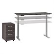 Move 60 Series 60W x 30D Height Adjustable Desk with Storage in Gray