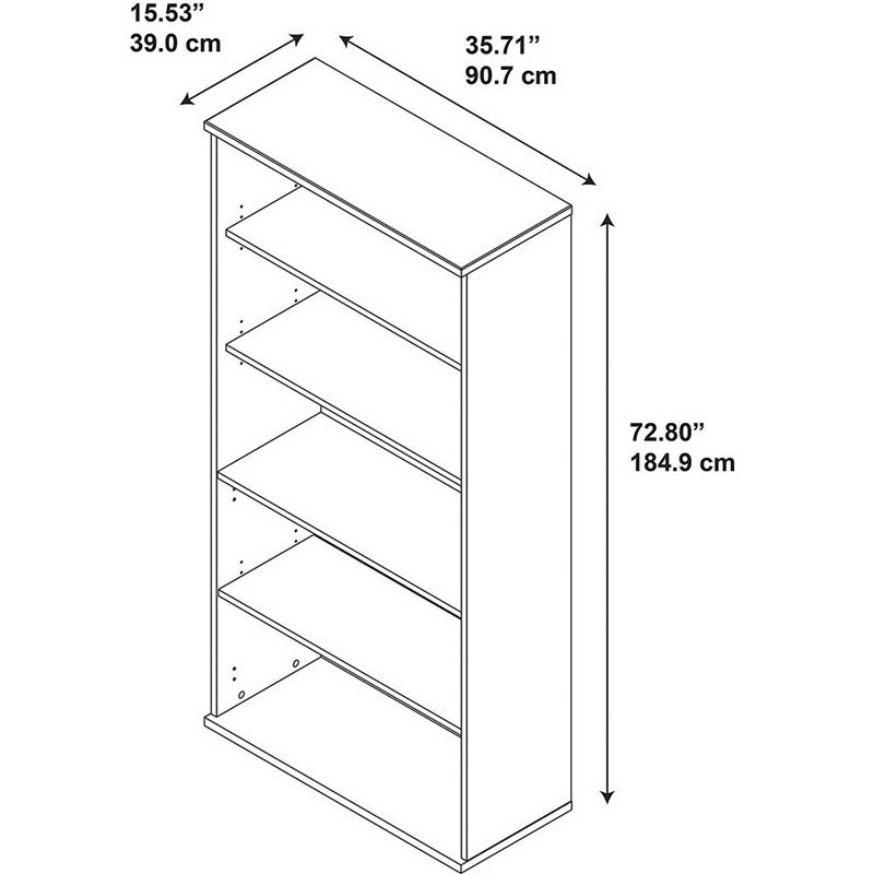 Bush Business Furniture (Set of 2) 5 Shelf Bookcase in Hansen Cherry