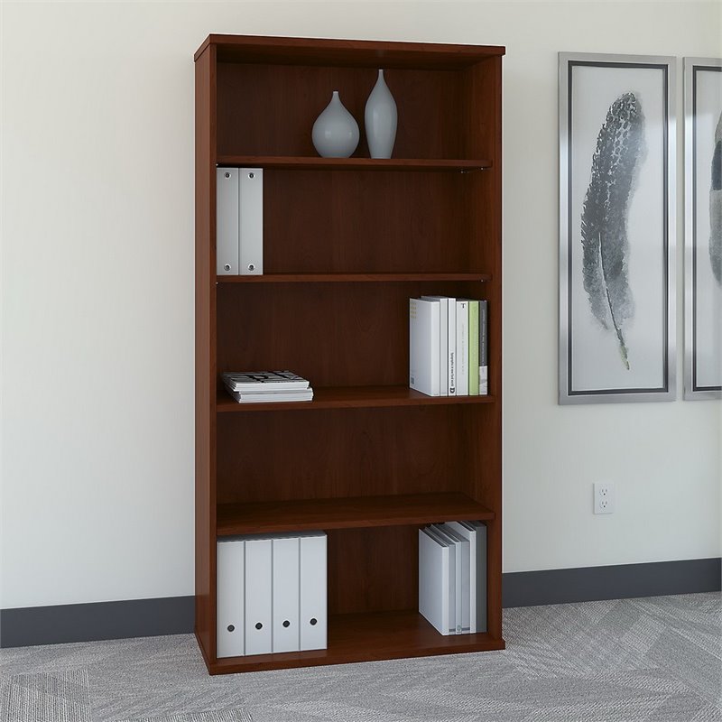 Bush Business Furniture (Set of 2) 5 Shelf Bookcase in Hansen Cherry