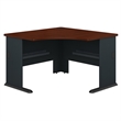Bush Business Furniture Series 2 Piece Corner Desk and Shelf Bookcase Set in Hansen Cherry