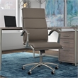 Modelo High Back Leather Executive Office Chair in Washed Gray Leather