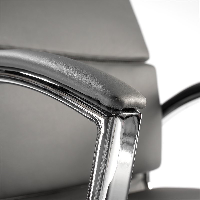 Modelo High Back Leather Executive Office Chair in Washed Gray Leather