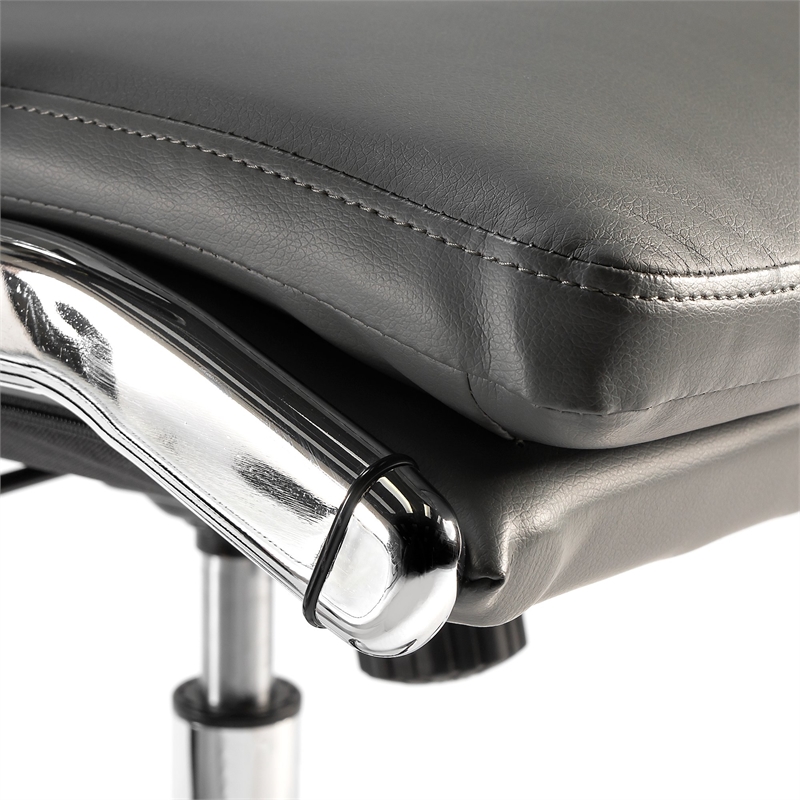 Modelo High Back Leather Executive Office Chair in Washed Gray Leather