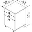 Echo 3 Drawer Mobile File Cabinet in Gray Sand - Engineered Wood
