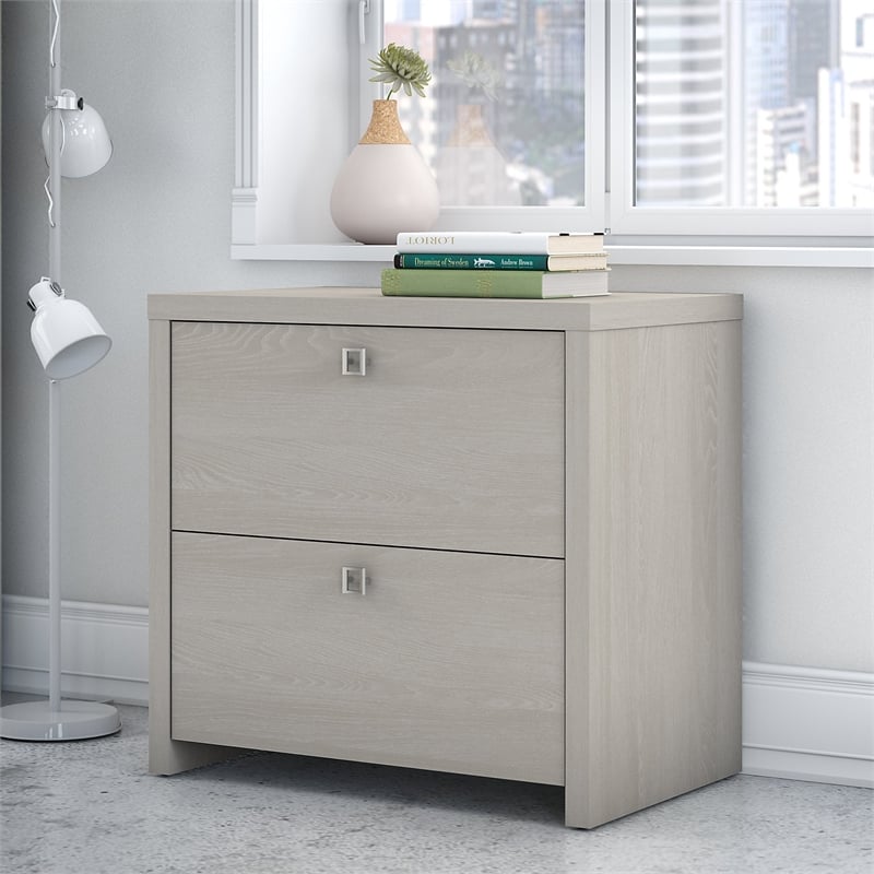 Echo 2 Drawer Lateral File Cabinet in Gray Sand - Engineered Wood