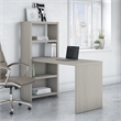 Echo 56W Bookcase Desk in Gray Sand - Engineered Wood