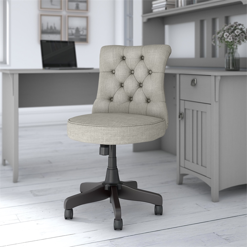 Bush Business Furniture Arden Lane Mid Back Tufted Office Chair in Light Gray