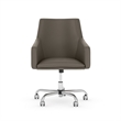 London Mid Back Leather Box Style Office Chair in Washed Gray - Bonded Leather