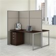 Bush Business Furniture Easy Office 60W 2 Person Cubicle Desk with File Cabinets
