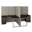 Bush Business Furniture Easy Office 60W 2 Person L Shaped Cubicle with Storage