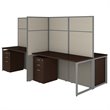 Bush Business Furniture Easy Office 60W 4 Person Cubicle Desk with File Cabinets