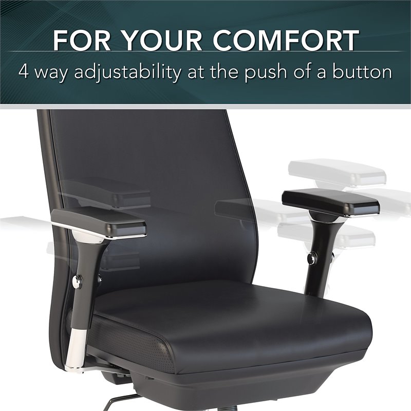 BBF Studio C High Back Contemporary Faux Leather Executive Office Chair in Black