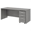Studio C 72W x 30D Office Desk with Mobile File in Gray - Engineered Wood