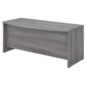 Studio C 72W x 36D Bow Front Desk in Platinum Gray - Engineered Wood