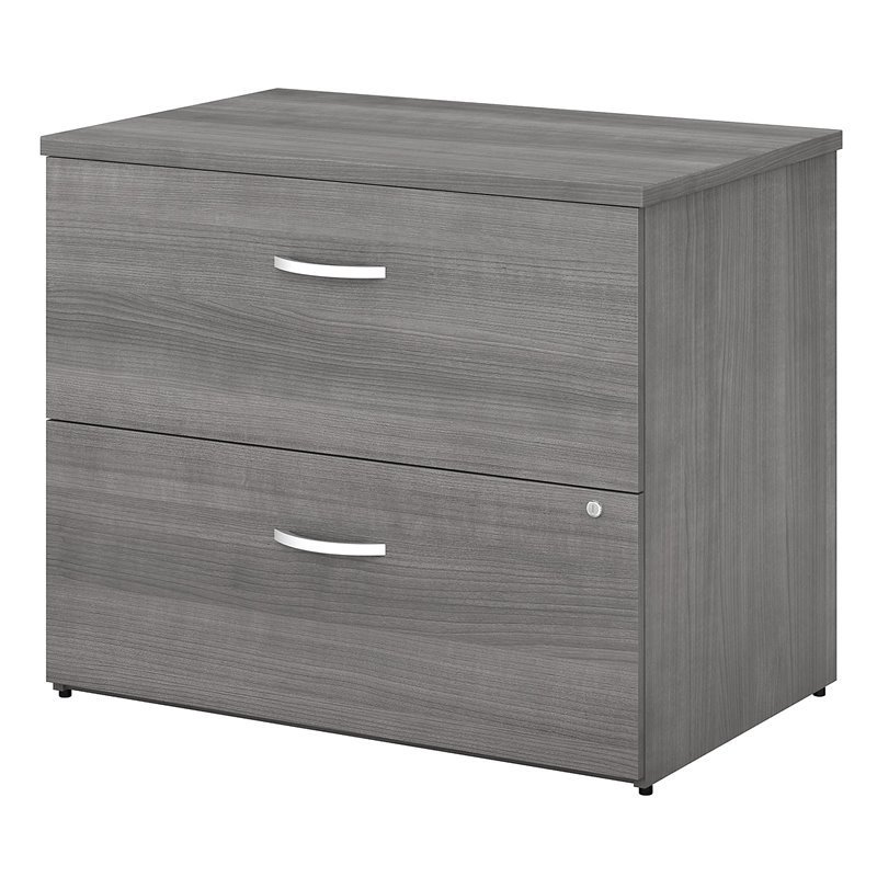Studio C 2 Drawer Lateral File Cabinet in Platinum Gray - Engineered Wood