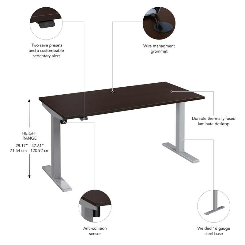 Move 40 Series 60W Adjustable Standing Desk in Mocha Cherry - Engineered Wood