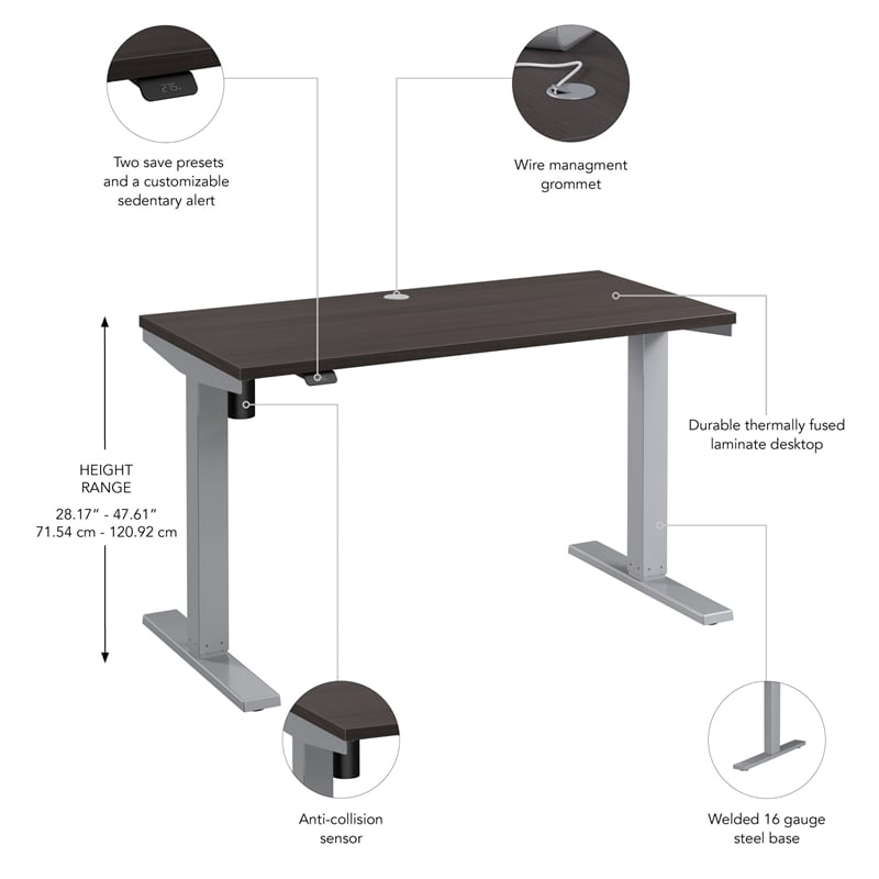 Move 40 Series 48W Adjustable Standing Desk in Storm Gray - Engineered Wood