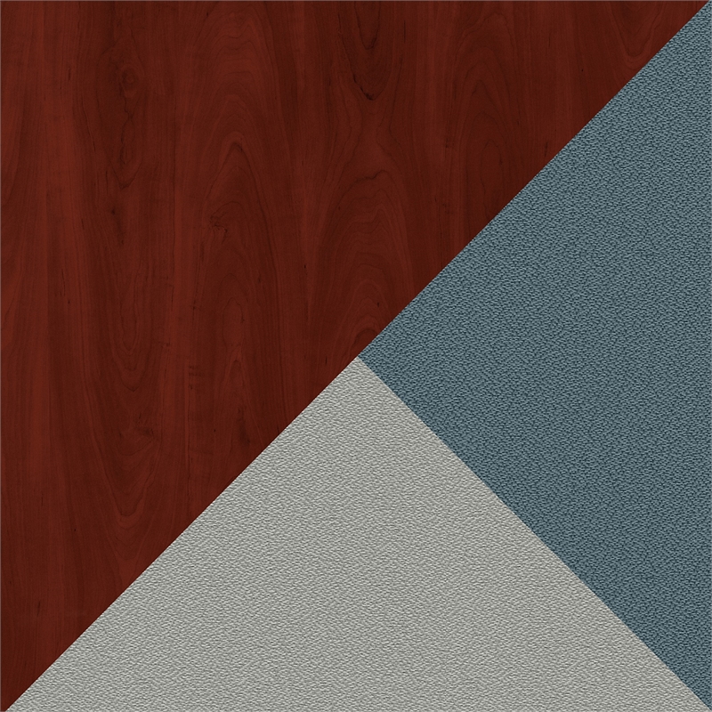 Office in an Hour 2 Person Cubicle Desk Set in Hansen Cherry - Engineered Wood