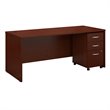 Series C 72W x 30D Office Desk with Drawers in Mahogany - Engineered Wood
