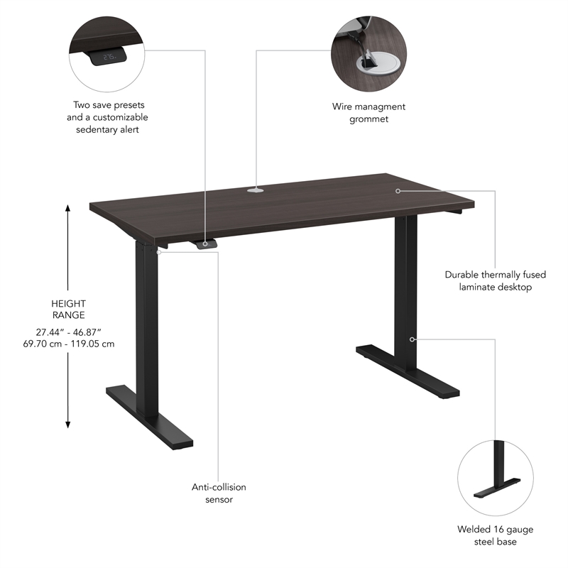 Move 60 Series 48W Adjustable Standing Desk in Storm Gray - Engineered Wood