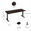 Move 60 Series 72W Adjustable Standing Desk in Black Walnut - Engineered Wood