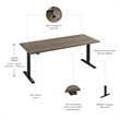 Move 60 Series 72W Adjustable Standing Desk in Modern Hickory - Engineered Wood