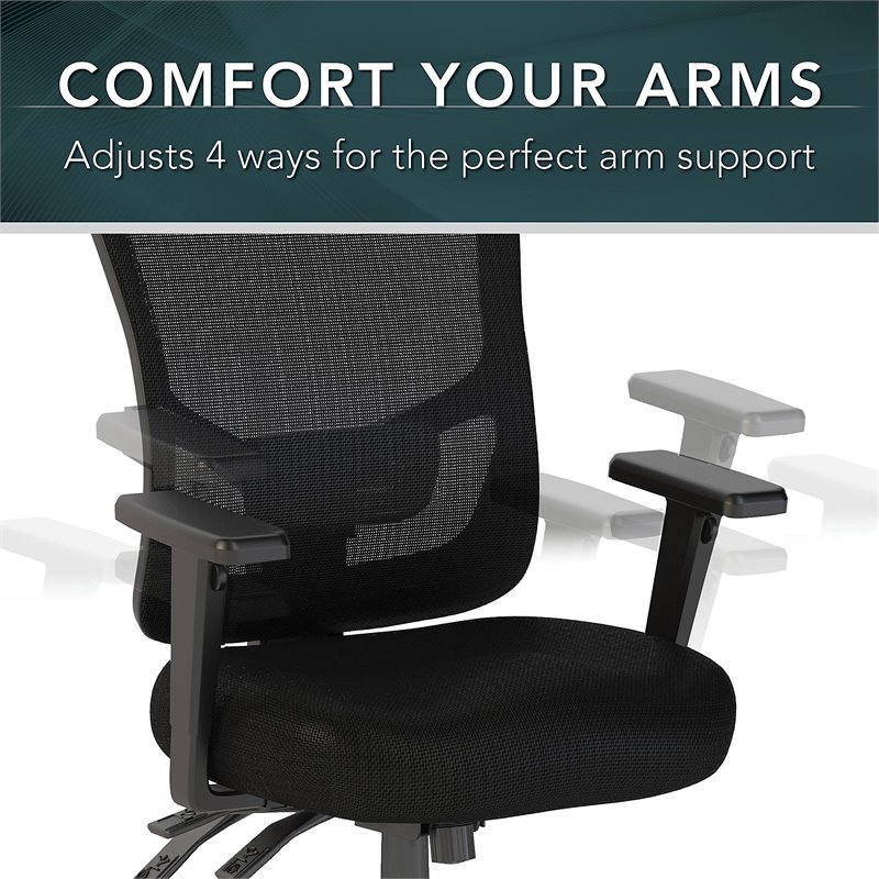BBF Series A High Back Contemporary Fabric Executive Office Chair in Black