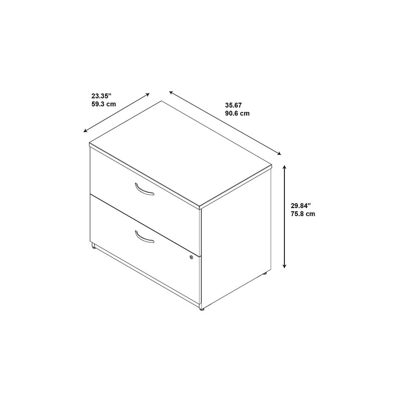 Easy Office Lateral File Cabinet in Mocha Cherry - Engineered Wood
