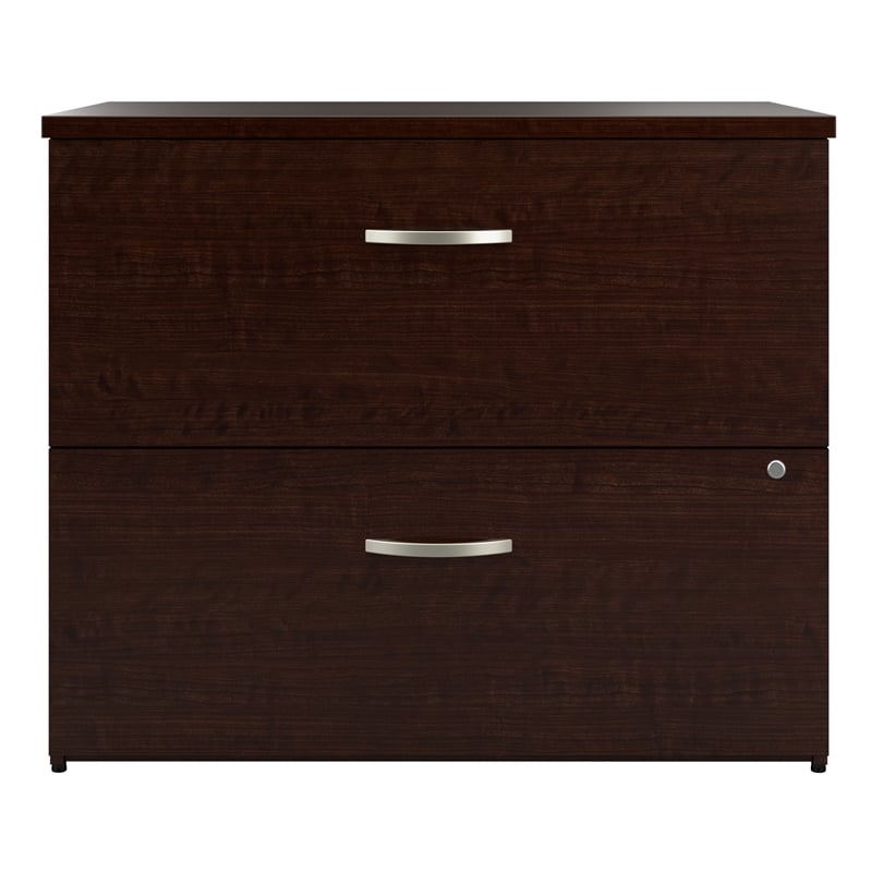 Office in an Hour Lateral File Cabinet in Mocha Cherry - Engineered Wood