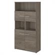 Office 500 5 Shelf Bookcase with Doors in Modern Hickory - Engineered Wood