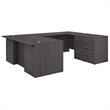 Office 500 72W U Shaped Desk with Drawers in Storm Gray - Engineered Wood
