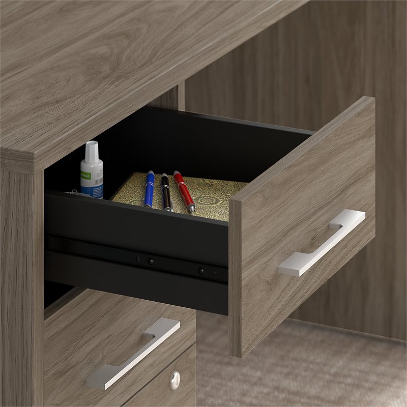 Office 500 72W Executive Desk with Storage in Modern Hickory - Engineered Wood